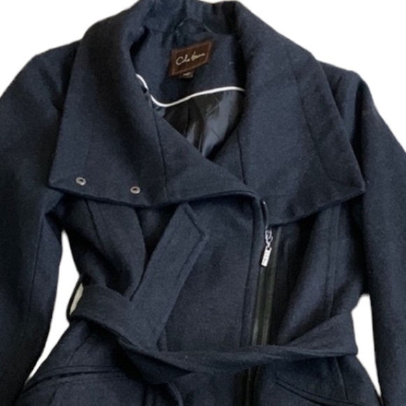 Cole haan wool blend gray coat size medium outerwear - Picture 2 of 11